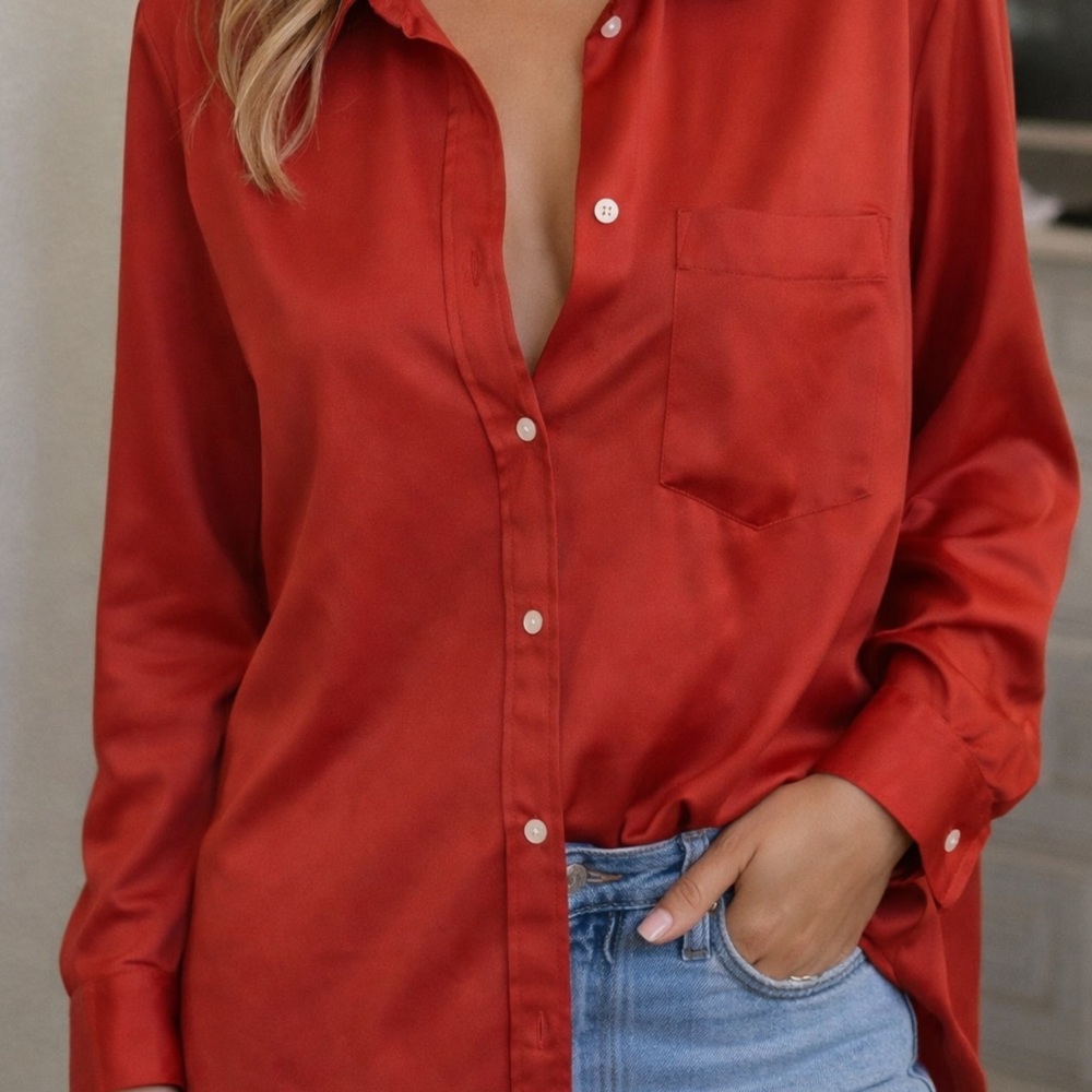 GAP Red Button-Up Shirt